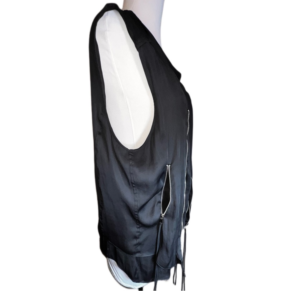 Zara Silky Moto Zippered Vest - Picture 4 of 10